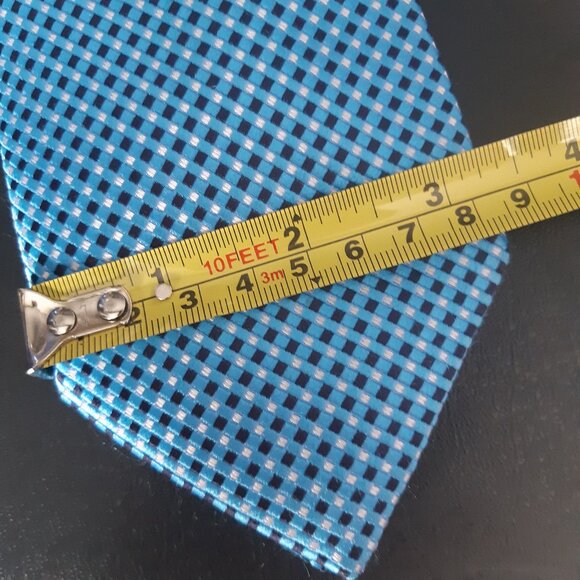 Canali 100% Silk Men's Tie, Navy, Light Blue & White - Picture 7 of 8